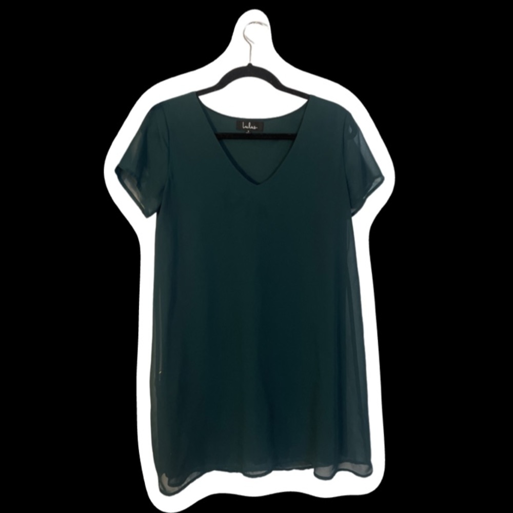 LULU’S SHORT FOREST GREEN DRESS IN SMALL